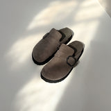 Clog Velour Teddy Bold - charcoal