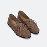 Velour moccasins - light brown