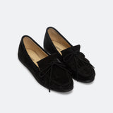 Moccasins Velour - schwarz