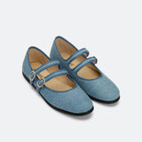 Ballerine double jeans - blau