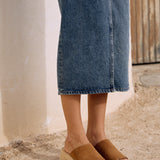 Mules compensées - beige