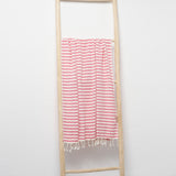 Beach plaid stripes - ecru/pink