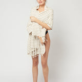 Beach plaid stripes - ecru/taupe